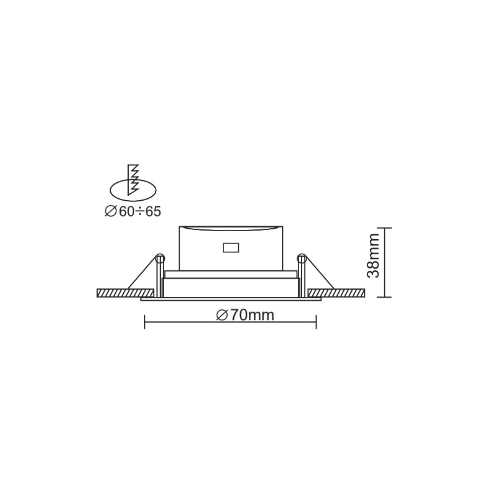 Downlight LED HS 3W 240LM IP20 Ø70MM*38MM CORTE: Ø60-65MM LED7