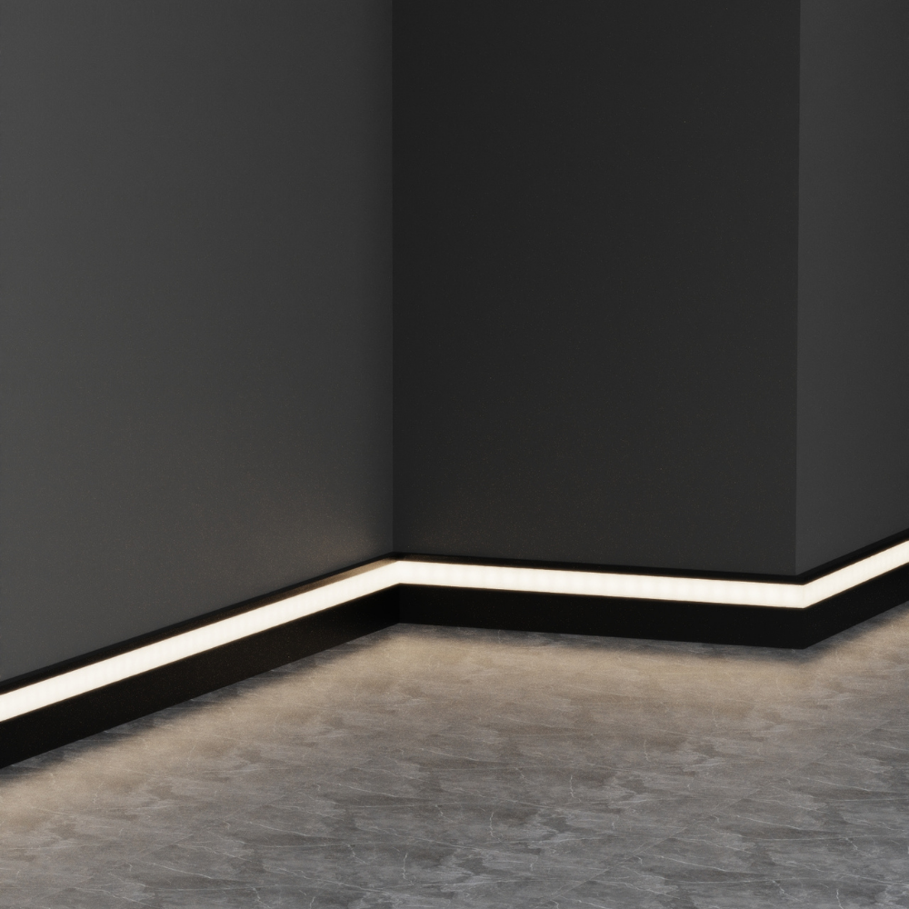 Perfil de Alumínio Retangular Fino c/ Tampa T100 2Metros p/ Fita LED - iLed7.com