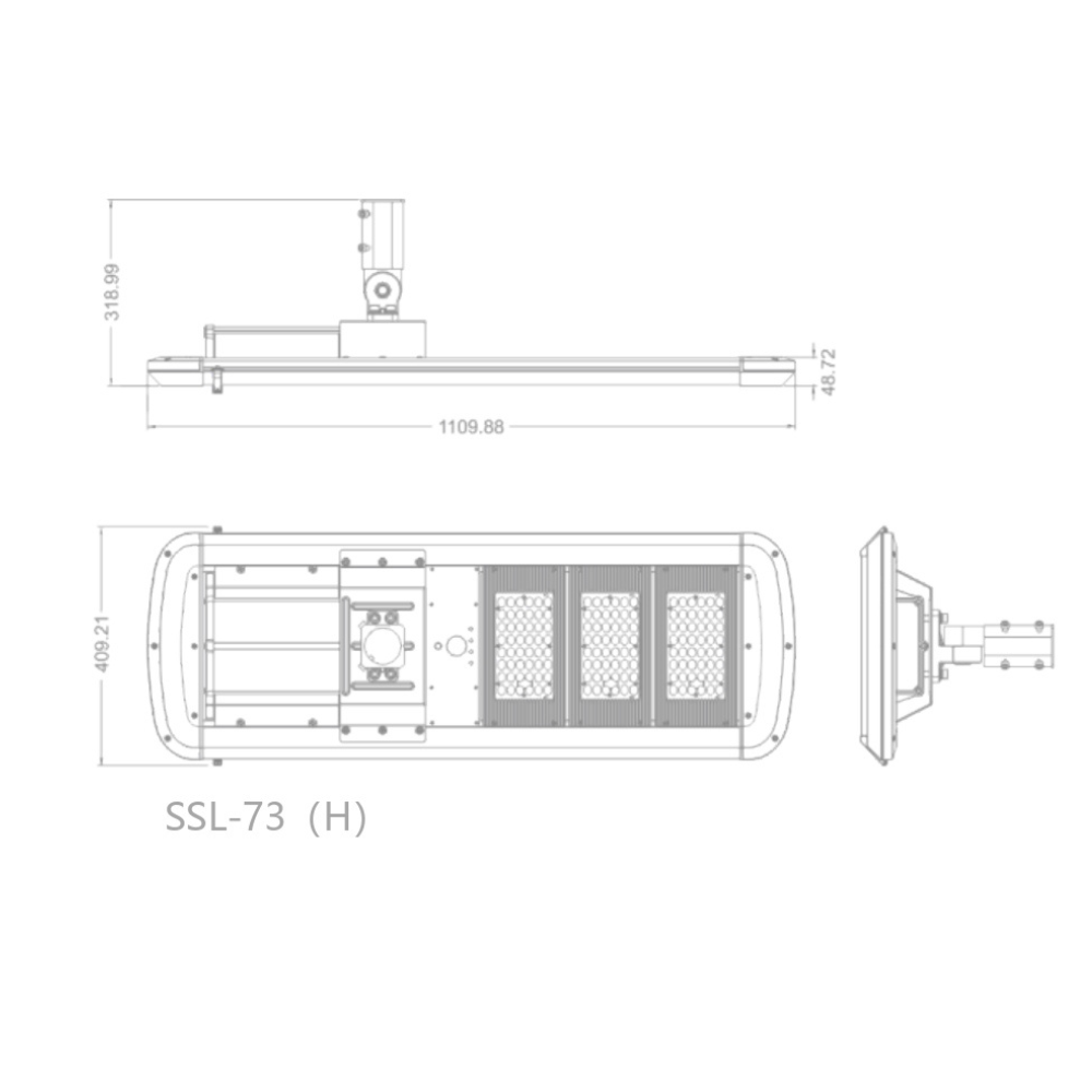 Projetor Solar Público SLL-73 3000K 60W 6000LM Limpeza Automática IP65 - iLed7.com