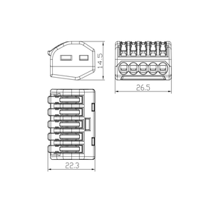 Ligador/Conector Rápido JX5 5 Entradas 32A 415V - iLed7.com