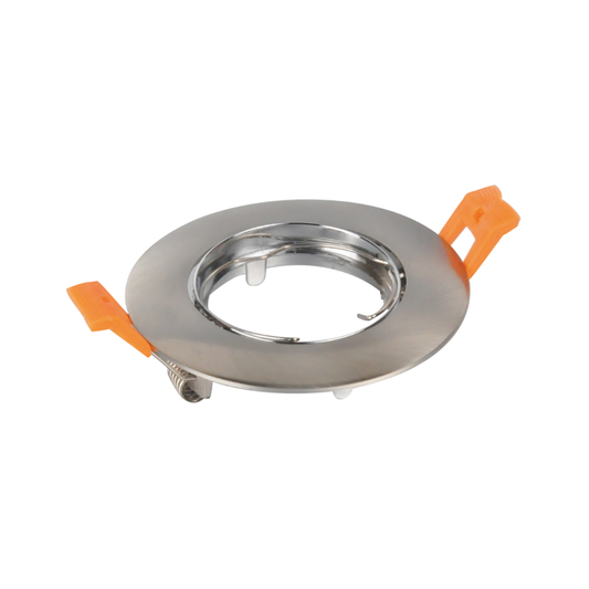 Aro Redondo Downlight Inox Orientável p/ Lâmpadas GU10 em Alumínio