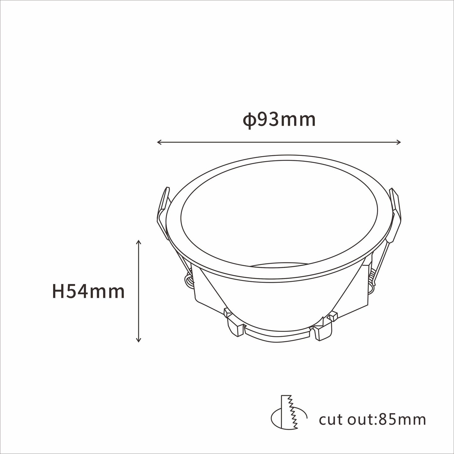 Aro Redondo Downlight p/ Lâmpadas GU10 - iLed7.com