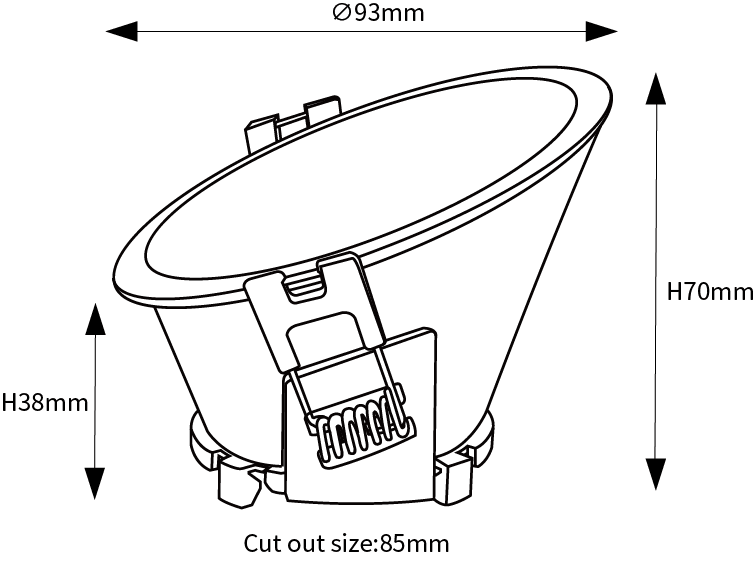 Aro Oval downlight p/ Lâmpadas GU10 c/ Inclinação - iLed7.com