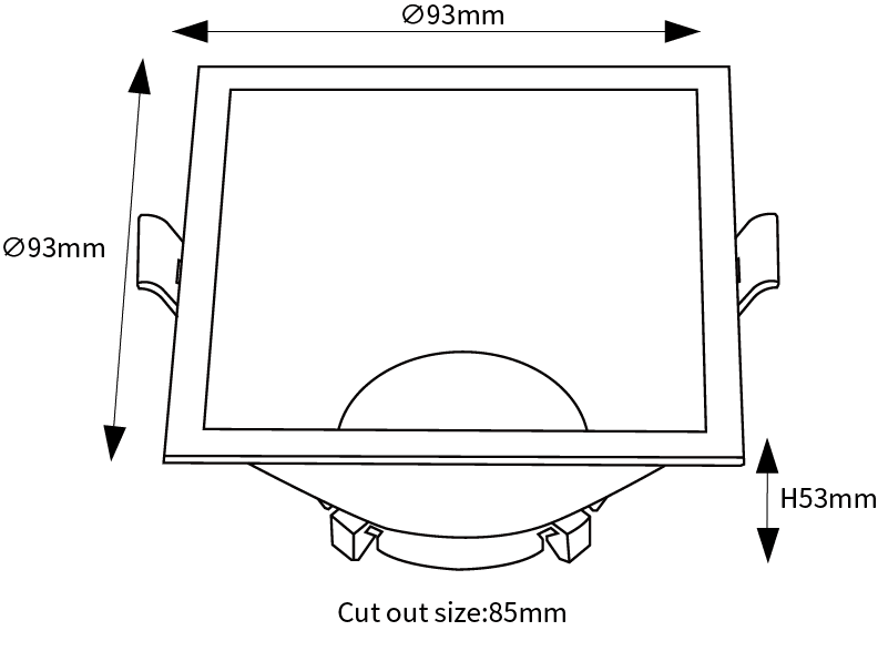 Aro Quadrado Downlight p/ Lâmpadas GU10 - iLed7.com