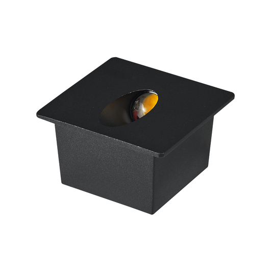 Balizador de Embutir Quadrado P/ Parede 3W 3000K 300LM Luz Inclinada 86*86*H50mm IP65 LED7