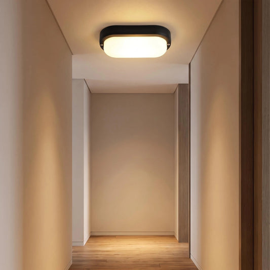 Aplique Oval 12W Preto 3000K 1200LM IP44 178*85*55mm LED7