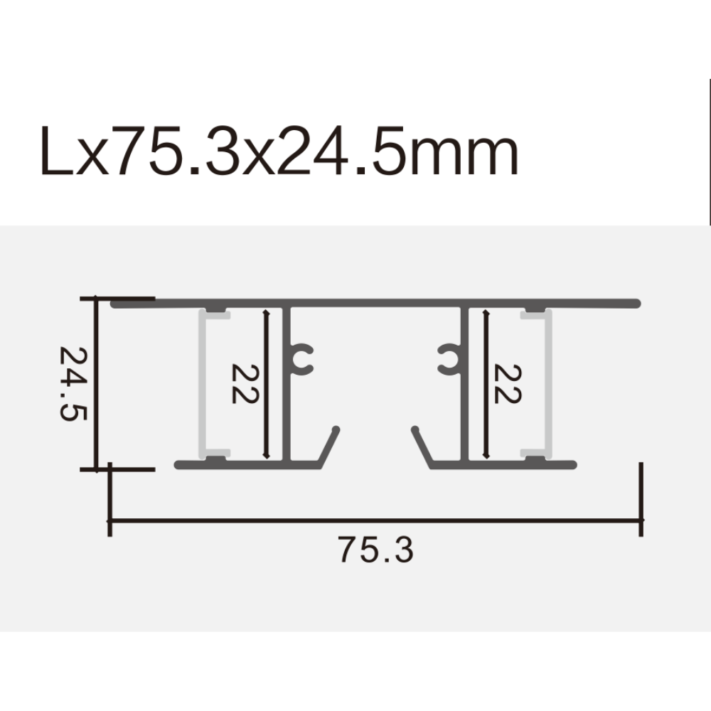Perfil de Alumínio Retangular c/ Tampas 7625 2Metros p/ Fita LED - iLed7.com
