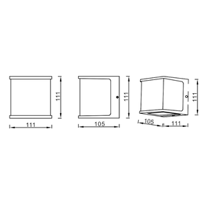 Aplique Cubo 10W 4000K 1000lm IP54 - iLed7.com