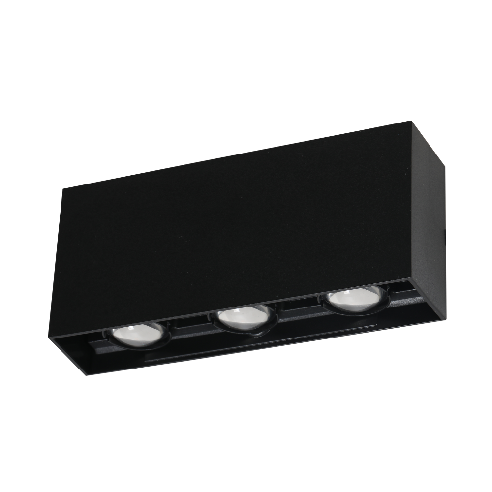Aplique de Parede LED Retangular 6W 600LM 3000K Preto PVC IP65