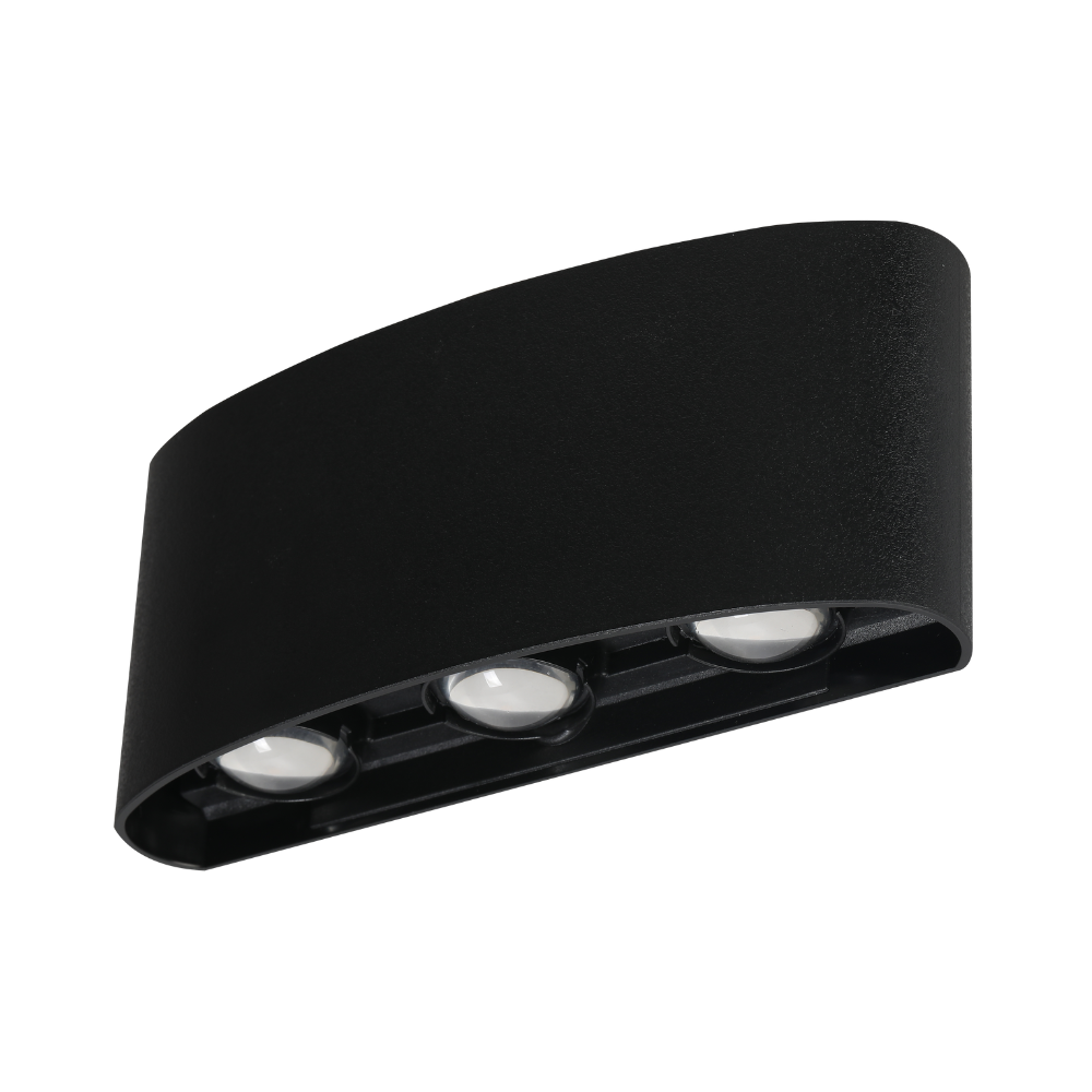 Aplique de Parede LED "Sidney" 6W 600LM 3000K Preto PVC IP65