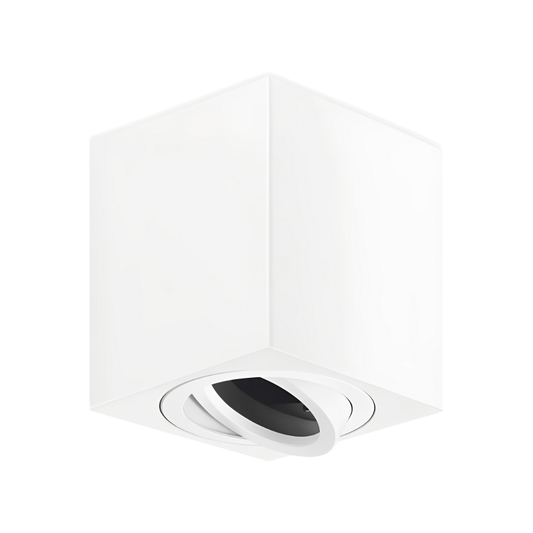 Aplique de Teto Quadrado Alumínio Branco P/ Lâmpada GU10 LED7