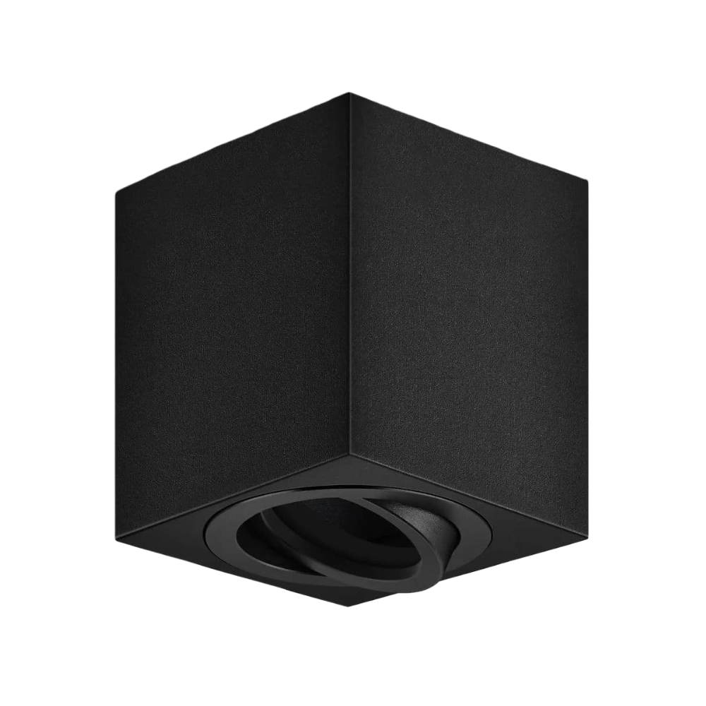 Aplique de Teto Quadrado Alumínio Preto P/ Lâmpada GU10 LED7