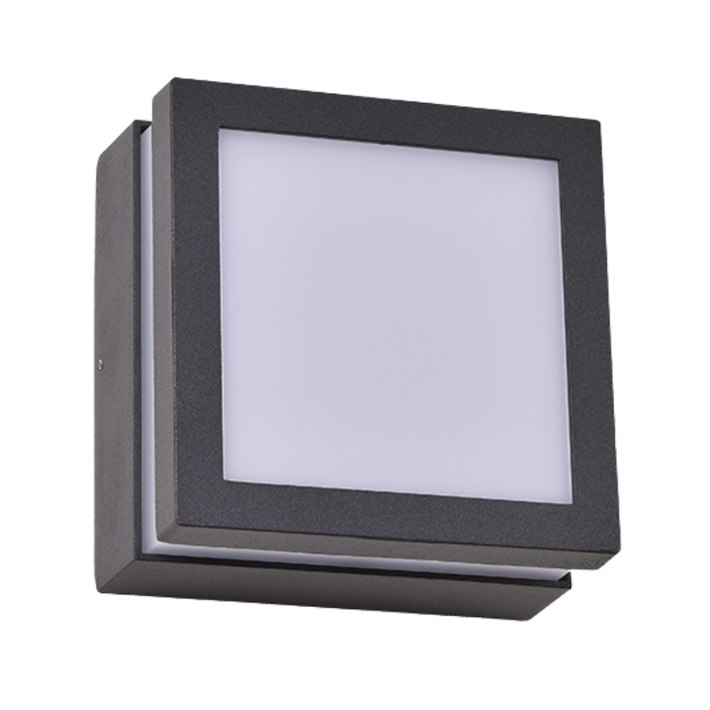 Aplique LED 2305 12W 1200LM 4000K 140*140*H85mm Cinza IP54 LED7