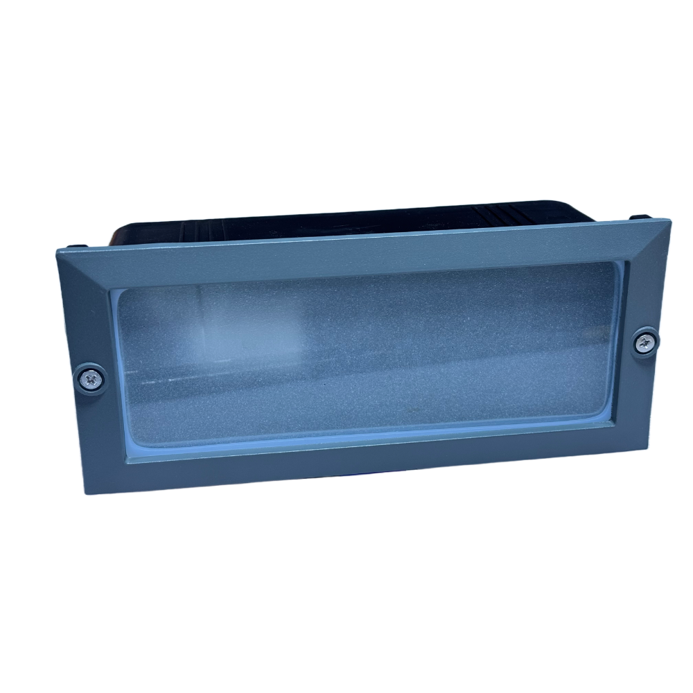 Aplique de Muro c/ Aro Cinza Embutir P/ Lâmpada E27 IP65 LED7