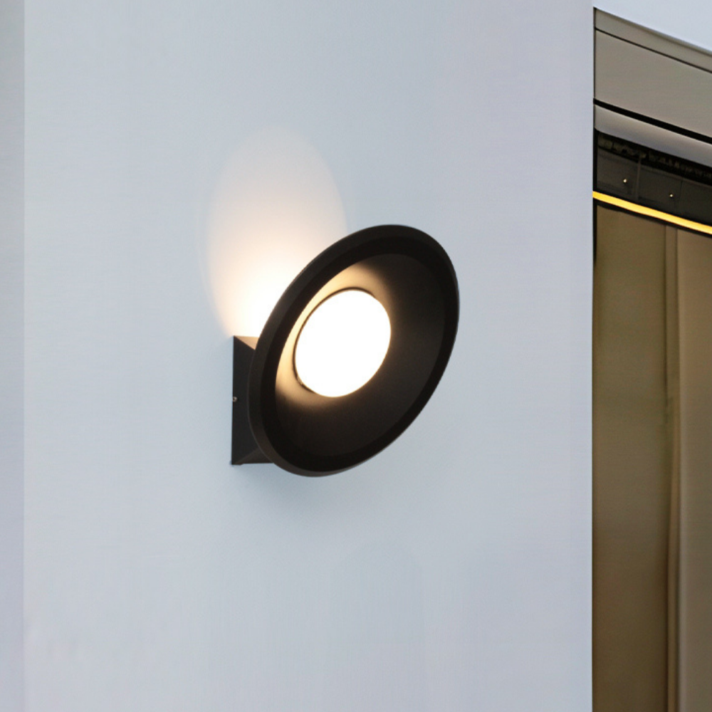 Aplique de Parede LED Redondo Preto 12W 1200LM 3500K IP20 LED7