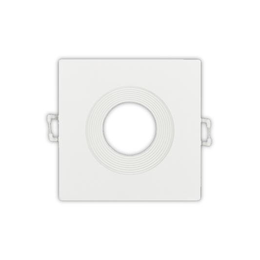 Aro Quadrado Downlight Branco Fixo para Lâmpadas GU10 em PVC