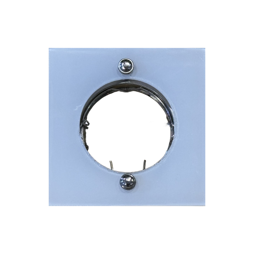 Aro de Vidro Quadrado Downlight Fixo para Lâmpadas GU10 Estilo Vintage