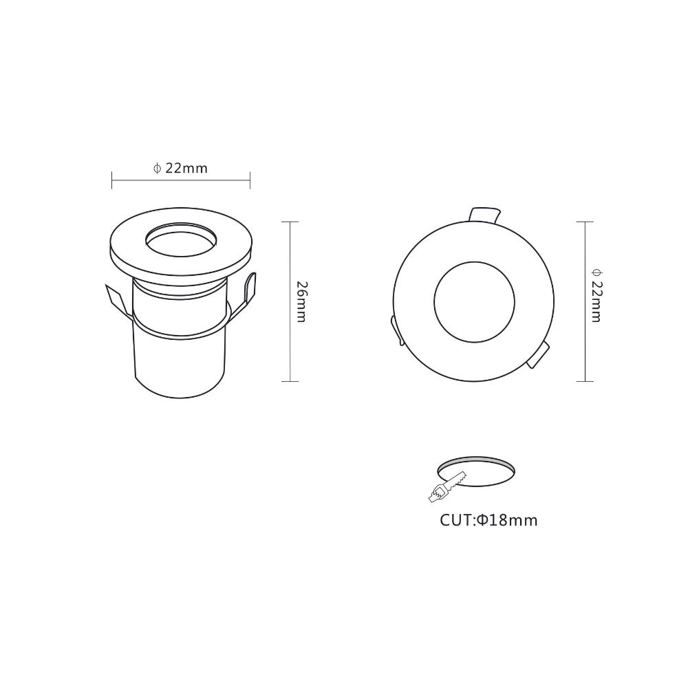 Balizador LED L1 1W 85lm COB OSRAM IP20 ARO BRANCO - iLed7.com