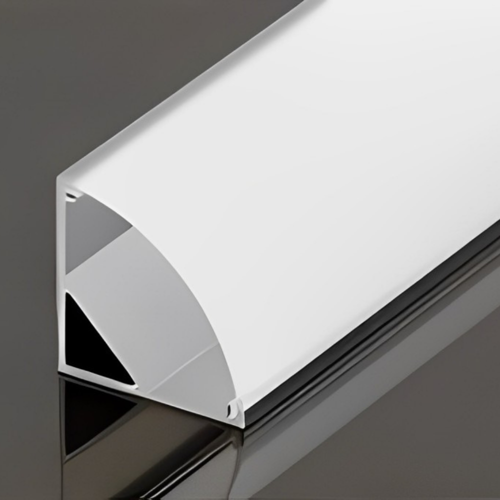 Calha de Aluminio de Canto Cinza C/ Difusor 2 Metros LED7