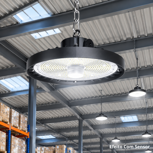 Campânula LED 150W/190W/250W 3 em 1 5000K IP65 – Compatível com Sensor