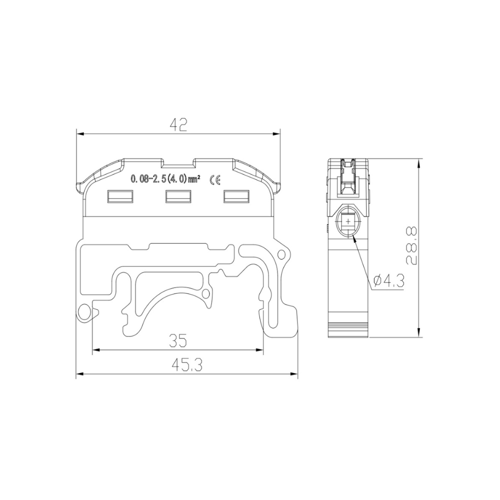 Ligador De Encaixe Rápido Tipo Barramento 0,08-4mm² 450V 32A