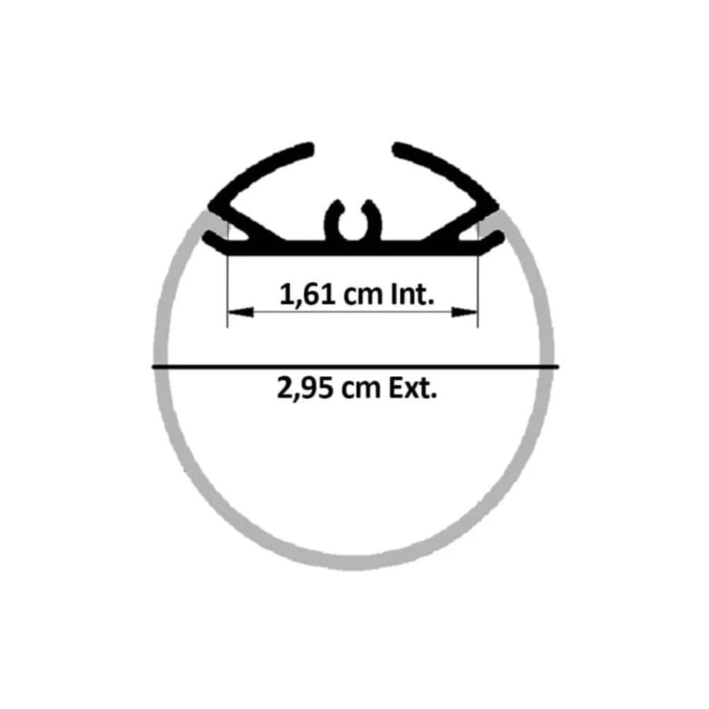 Calha Alumínio de Suspensão Redondo Para Fita LED Com Difusor 2 Metros