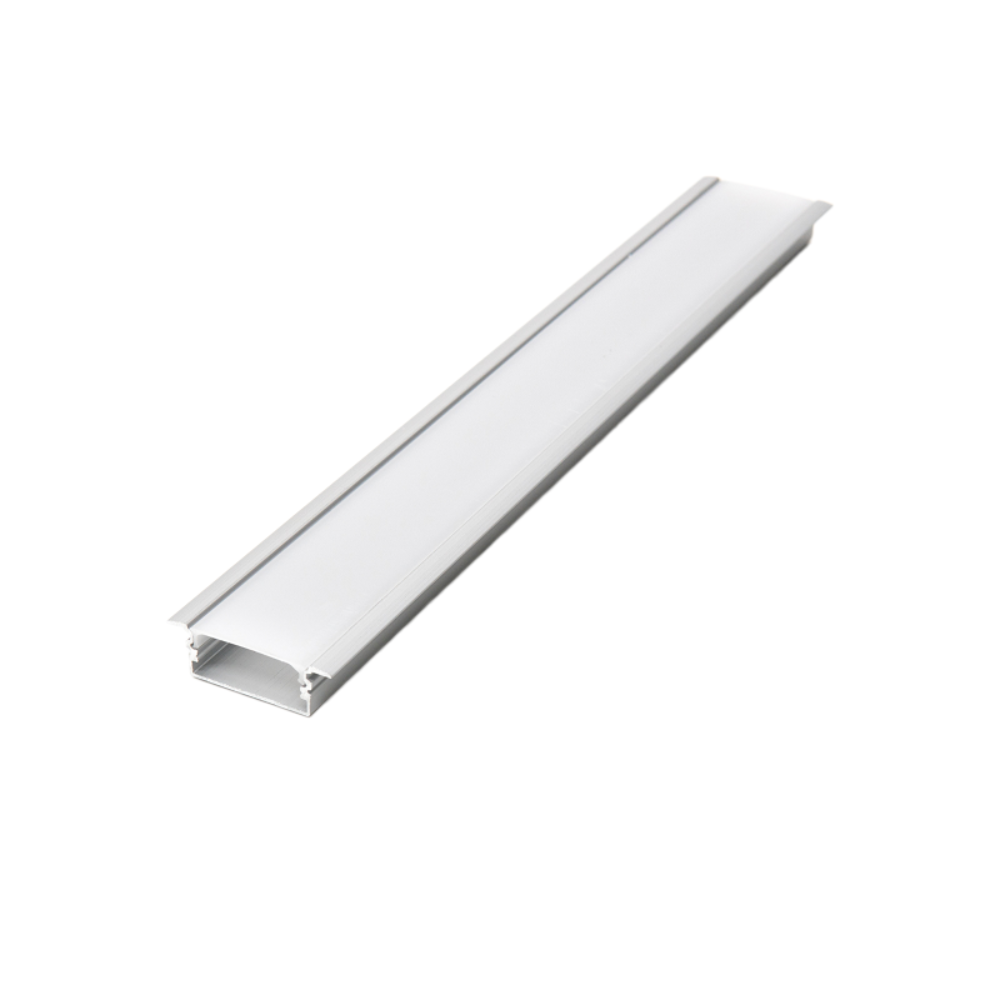 Calha de Alumínio Encastrar Para 2 Fitas C/ Difusor 2 Metros LED7