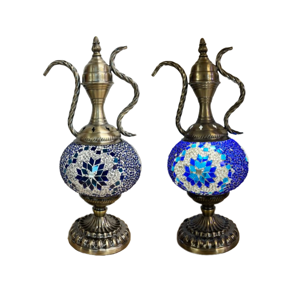 Candeeiro de Mesa Mosaico Azul Ø180mm P/ Lâmpada E14 IP20