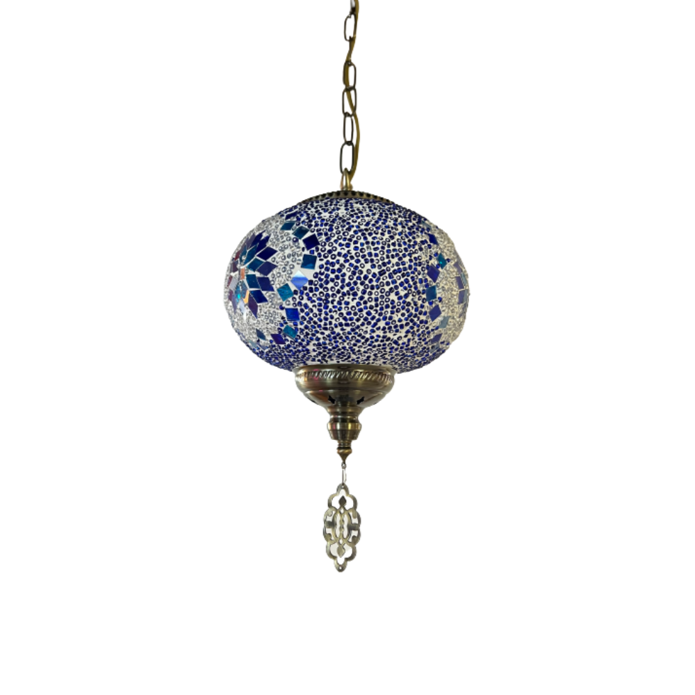 Candeeiro de Suspensão Mosaico Azul Ø200mm P/ Lâmpada E14 IP20