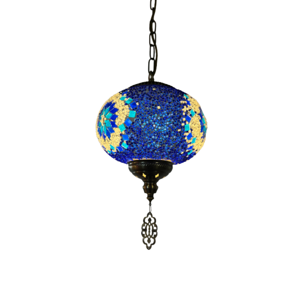 Candeeiro de Suspensão Mosaico Azul Ø200mm P/ Lâmpada E14 IP20