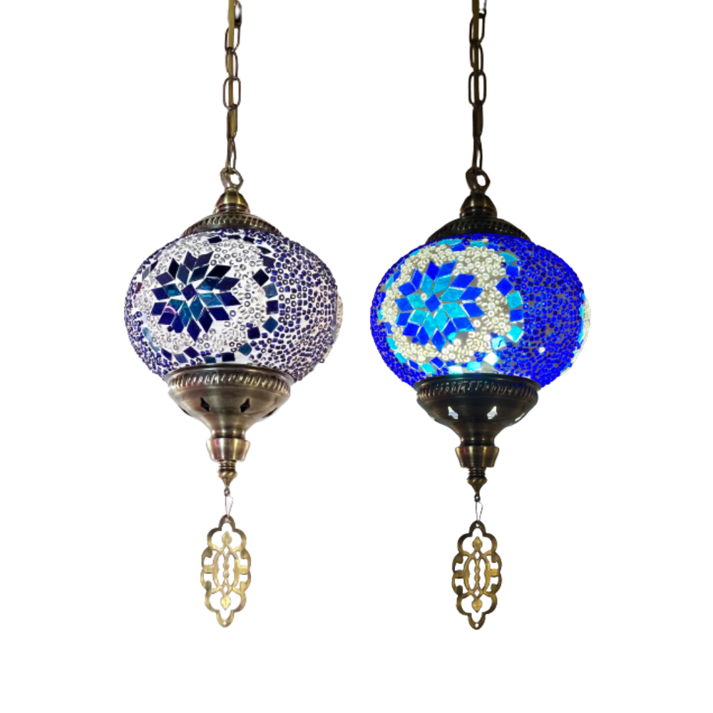 Candeeiro de Suspensão Mosaico Azul Ø150mm P/ Lâmpada E14 IP20