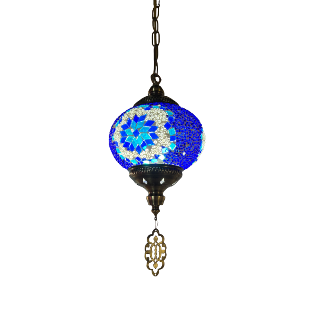 Candeeiro de Suspensão Mosaico Azul Ø150mm P/ Lâmpada E14 IP20