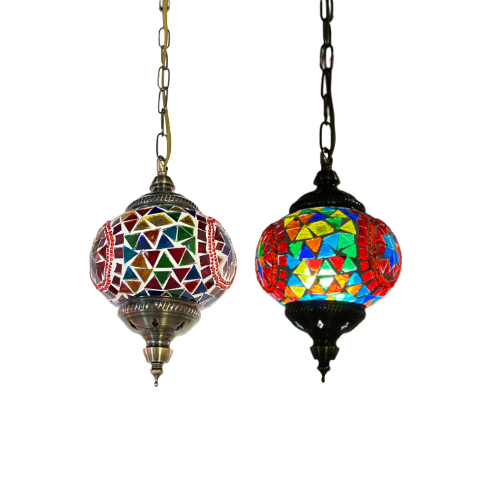 Candeeiro de Suspensão Mosaico Colorido Ø150mm P/ Lâmpada E14 IP20