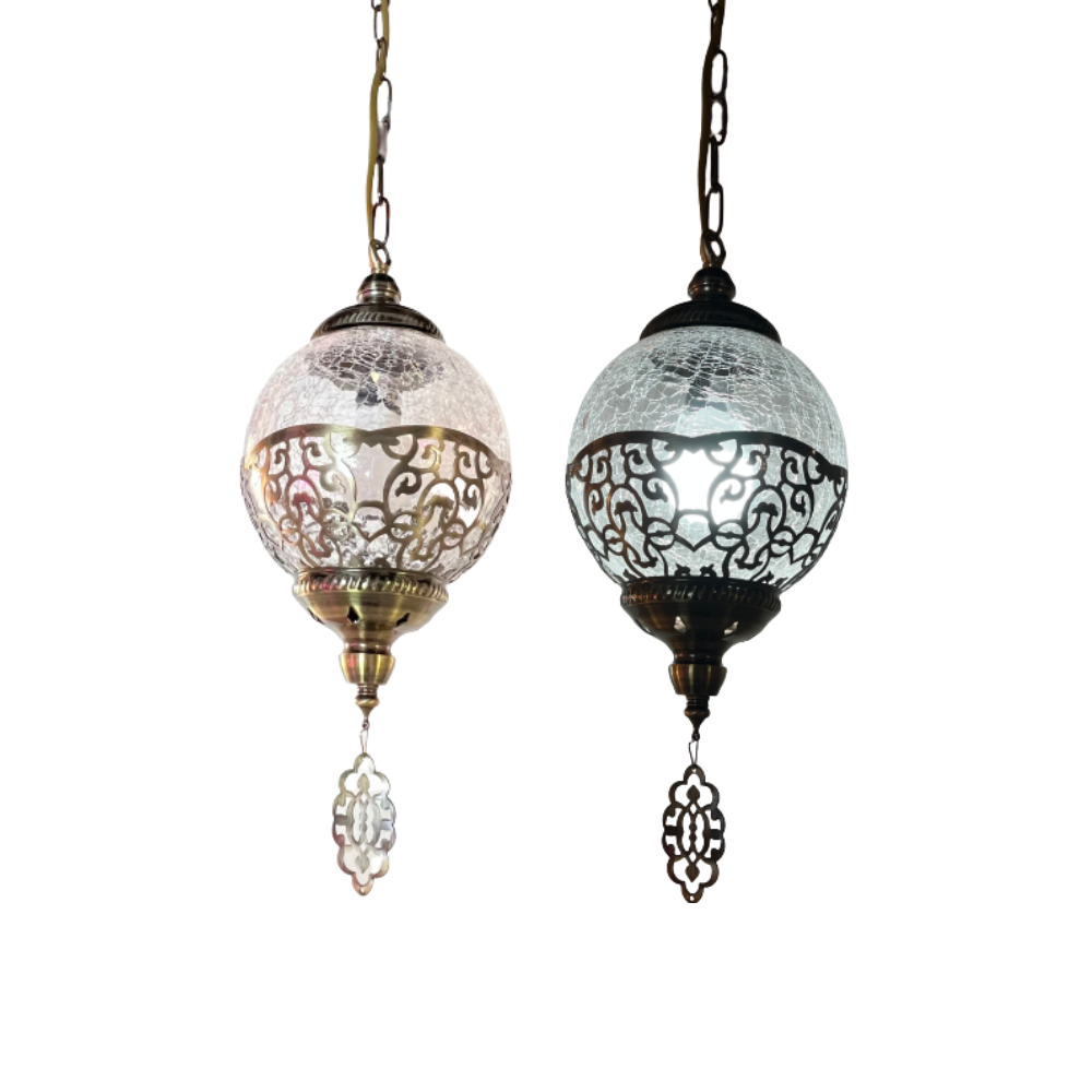 Candeeiro de Suspensão Mosaico Transparente Ø150mm P/ Lâmpada E14 IP20