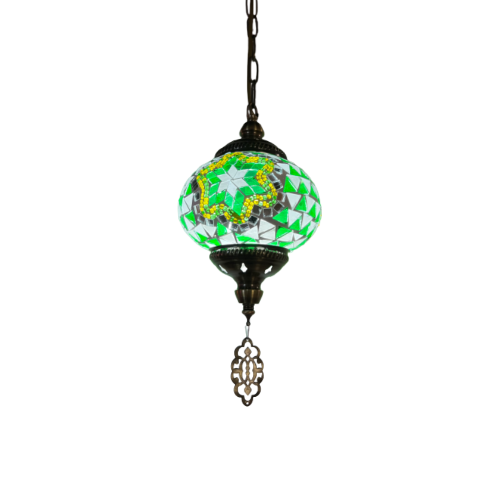 Candeeiro de Suspensão Mosaico Verde Ø150mm P/ Lâmpada E14 IP20