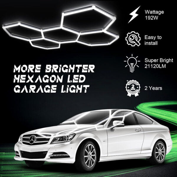 Luminária de Teto Toplight Hexagonal 5 Células 192W 6000K P/ Garagem Ginásio