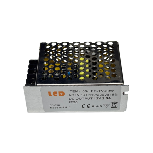 Driver/Transformador P/ Fita LED 12V 30W 2,5A IP20 LED7