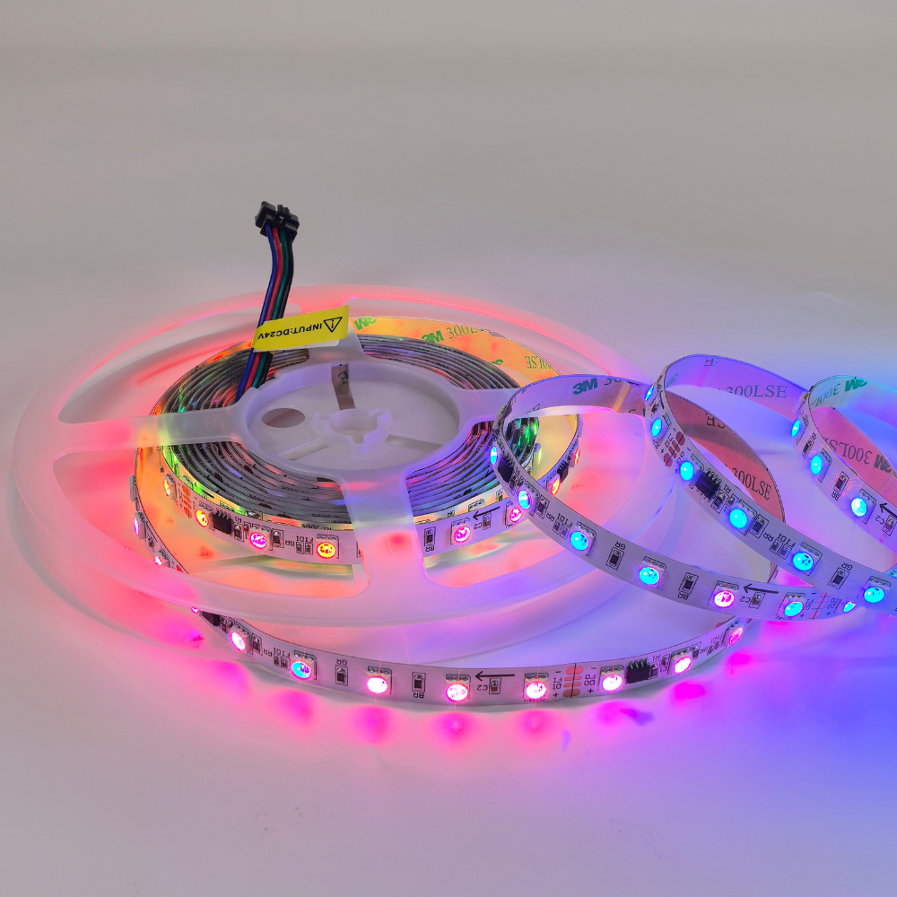 Fita LED 24V RGB FLASH 11W/M 1100LM/M 5M/ROLO CUT: 25CM
