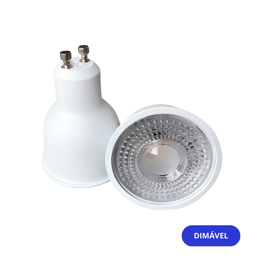 Lâmpada GU10 DIMÁVEL 10W 1100LM 100º 3000K/4000K/6400K IP20 LED7