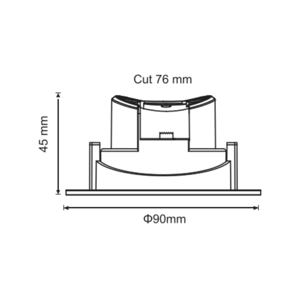 Downlight Redondo CCT 7W 510LM BRANCO Ø90*45MM FURO: Ø76MM IP40
