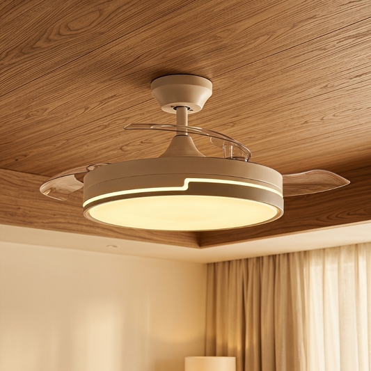 Ventilador LED Redondo Branco 35W CCT C/ Comando Ø1067mm IP20