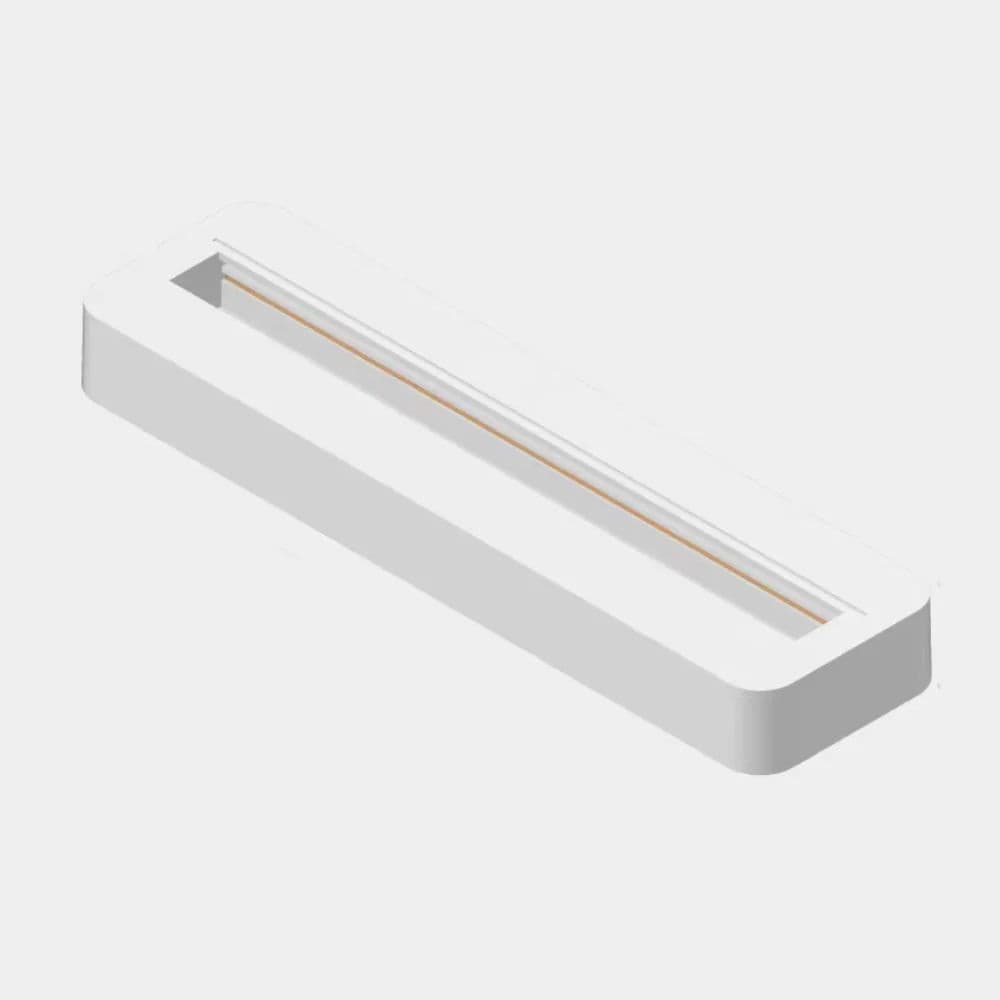 Base Saliente Retangular Branca Para Projetor de Calha Monofásico IP20 LED7