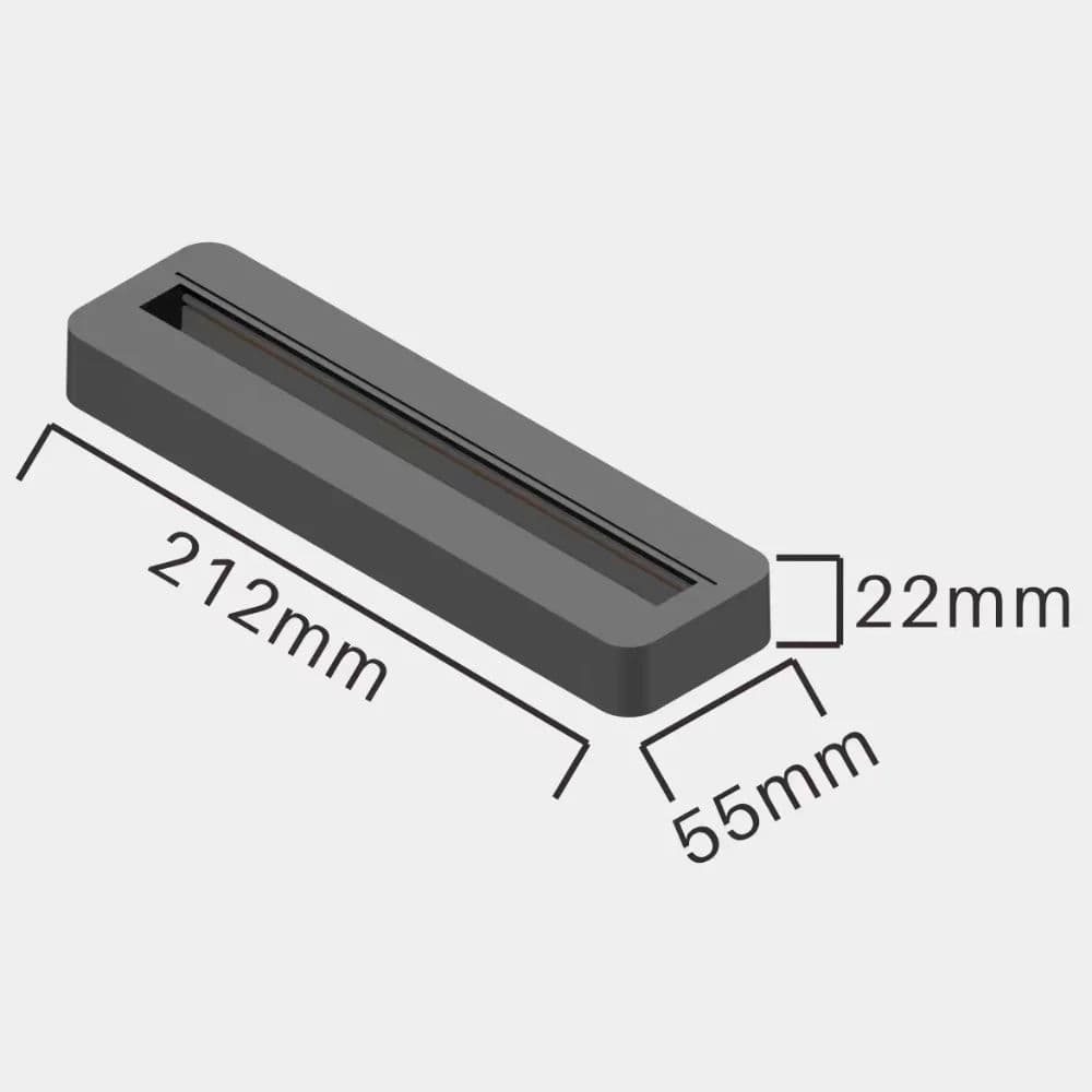 Base Saliente Retangular Preta Para Projetor de Calha Monofásico IP20 LED7