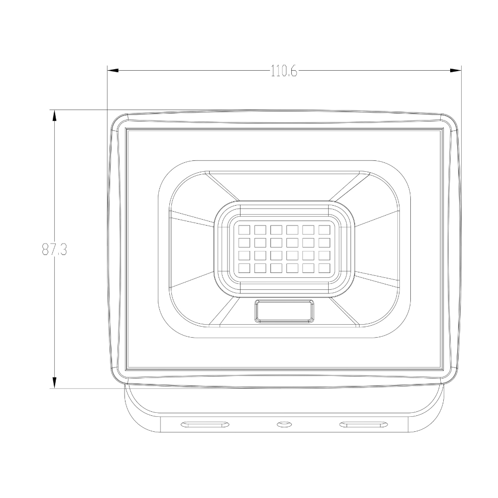 Projetor Exterior FL7 Preto 20W 1800lm IP65 LED7