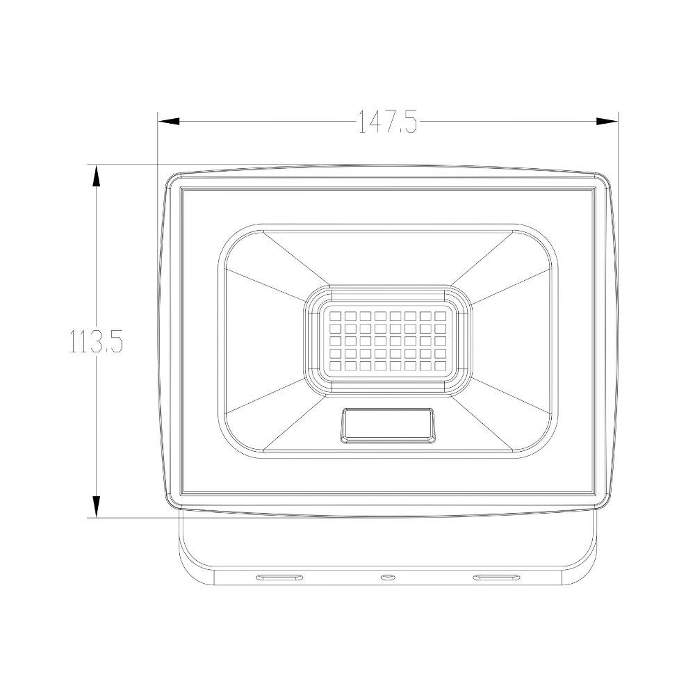 Projetor Exterior FL7 Preto 30W 2700lm IP65 LED7