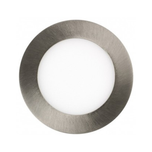 Painel LED Redondo 6W 4000K 450LM Aro Inox Ø118mm LED7