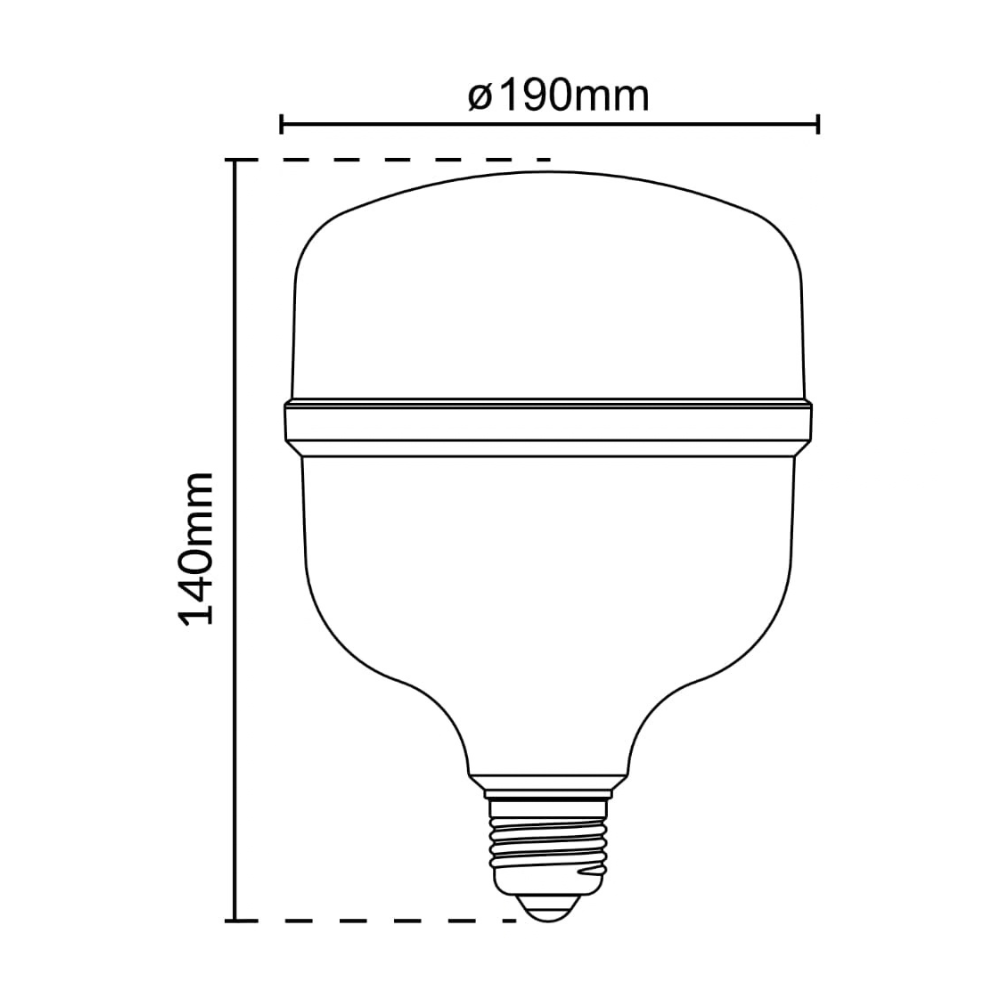 Lâmpada LED T140 E27 50W 6400K 5000LM Ø140MM*H190MM IP20 LED7