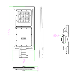 Projetor Solar TR08 200W 2200lm 6000K IP65 c/ Comando e Sensor - iLed7.com