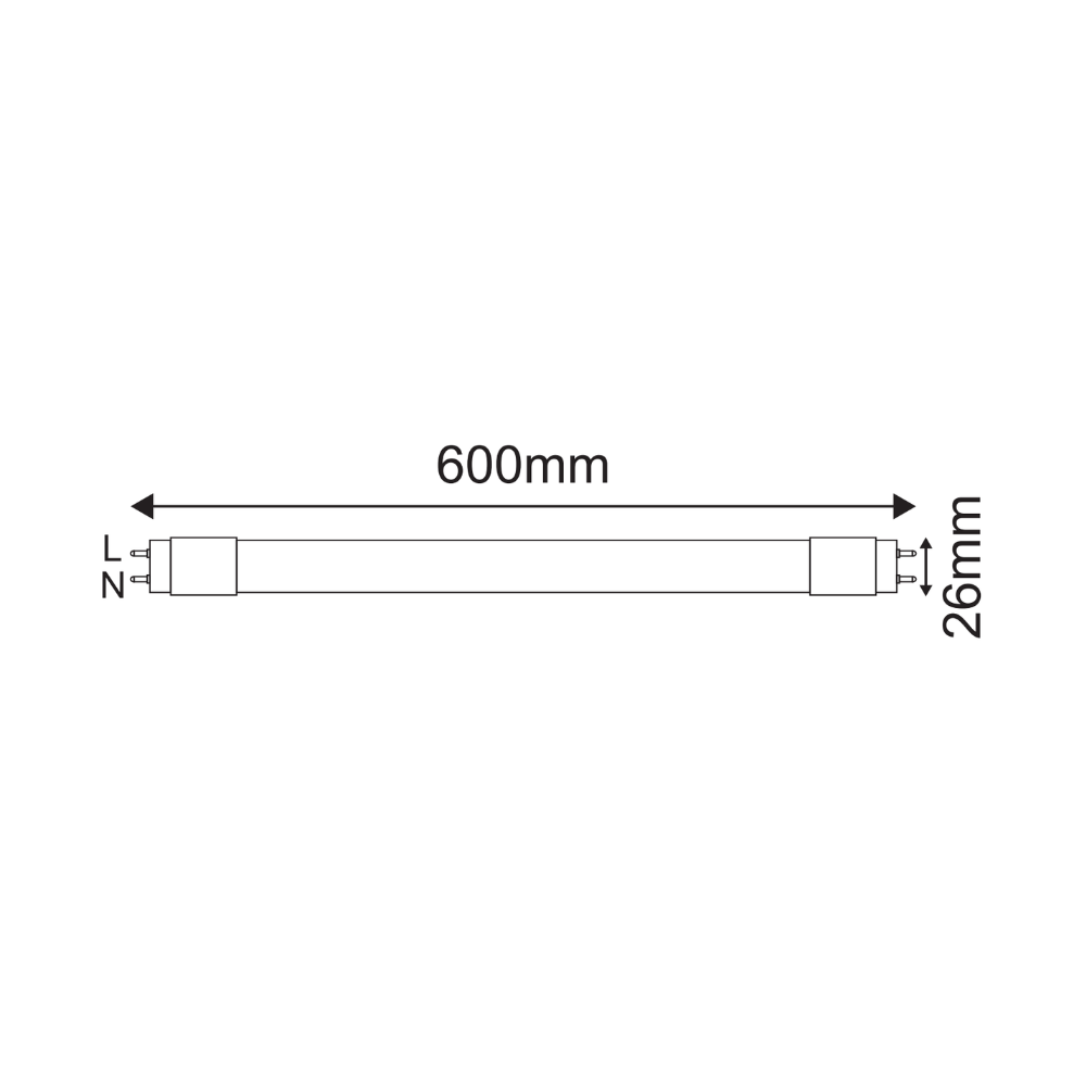 Tubos/Lâmpadas Tubulares LED VIDRO 9W 0.6M 990LM LIGA de 1 LADO LED7