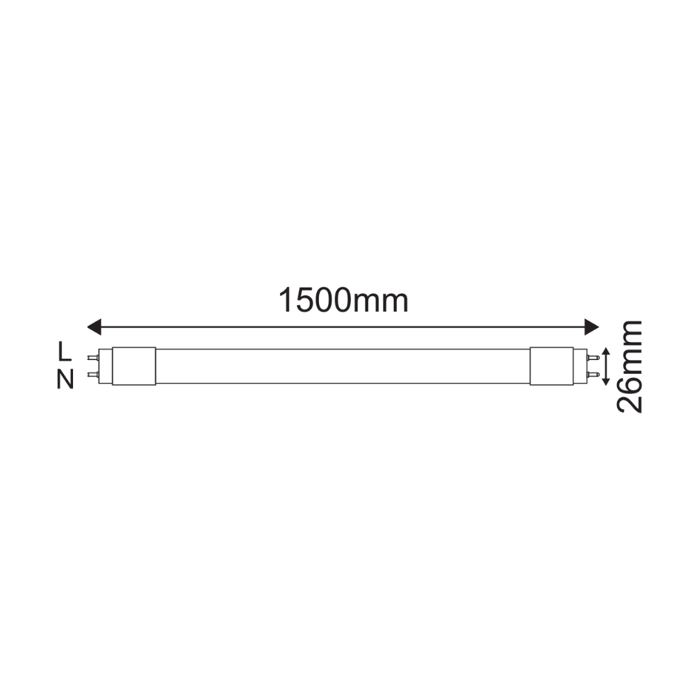Tubos/Lâmpadas Tubulares LED Vidro 24W 1.5M 2640LM LIGA de 1 LADO LED7